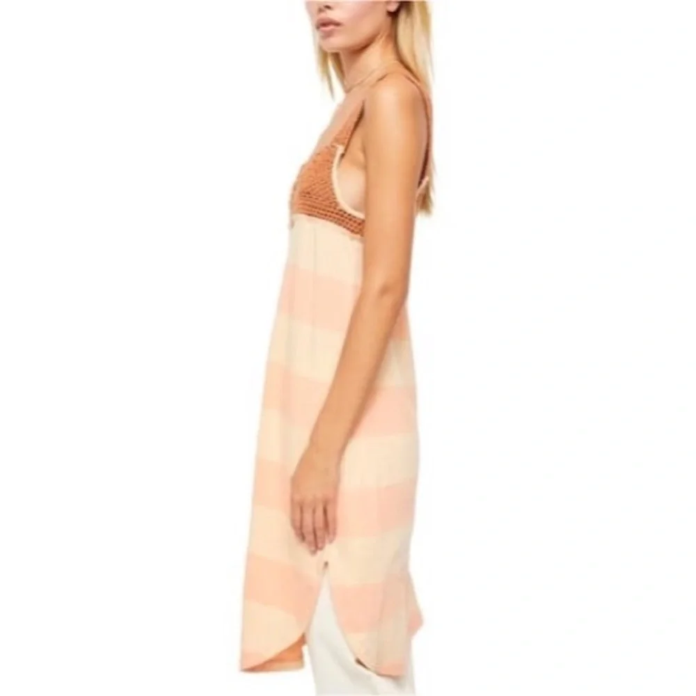 Free People Luca Crochet Stripe Tunic Dress